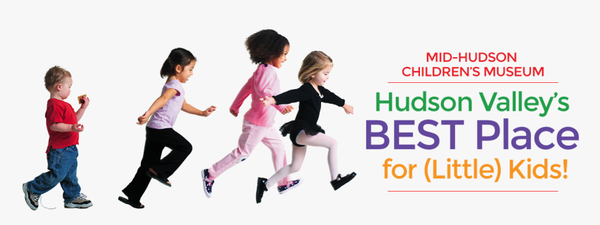 Happy Children Running Together With Text - Children Playing Png, Transparent Png