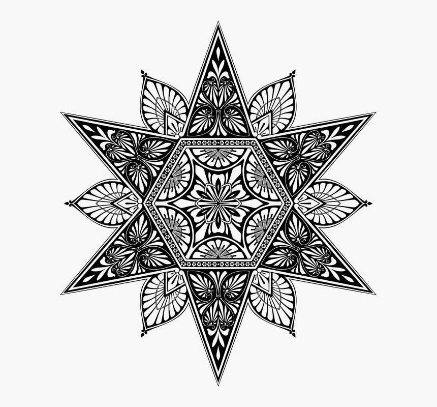 Mandala, Star, Line Art, Flourish, Vintage, Antique - Angry Birds Power Potion, HD Png Download