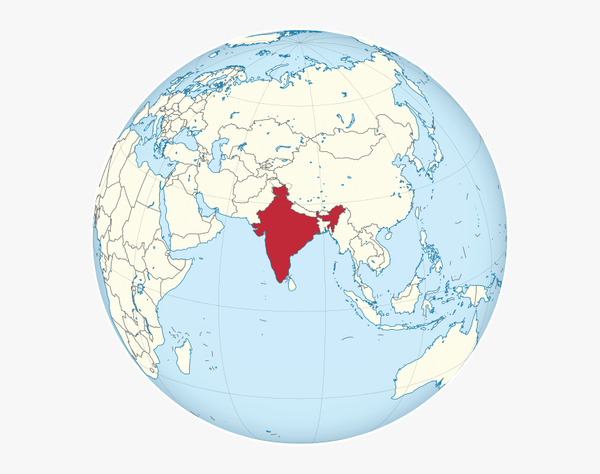 India Mapamundi Globo Terraqueo - New Delhi On Globe, HD Png Download