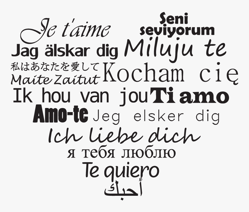 I Love You, Je T Aime, And Ti Amo Image - Calligraphy, HD Png Download