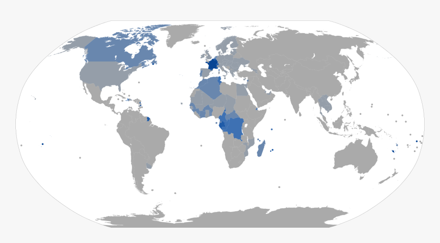 Proportion Of French Speakers By Country In 2014 - Map Of World Jungles, HD Png Download