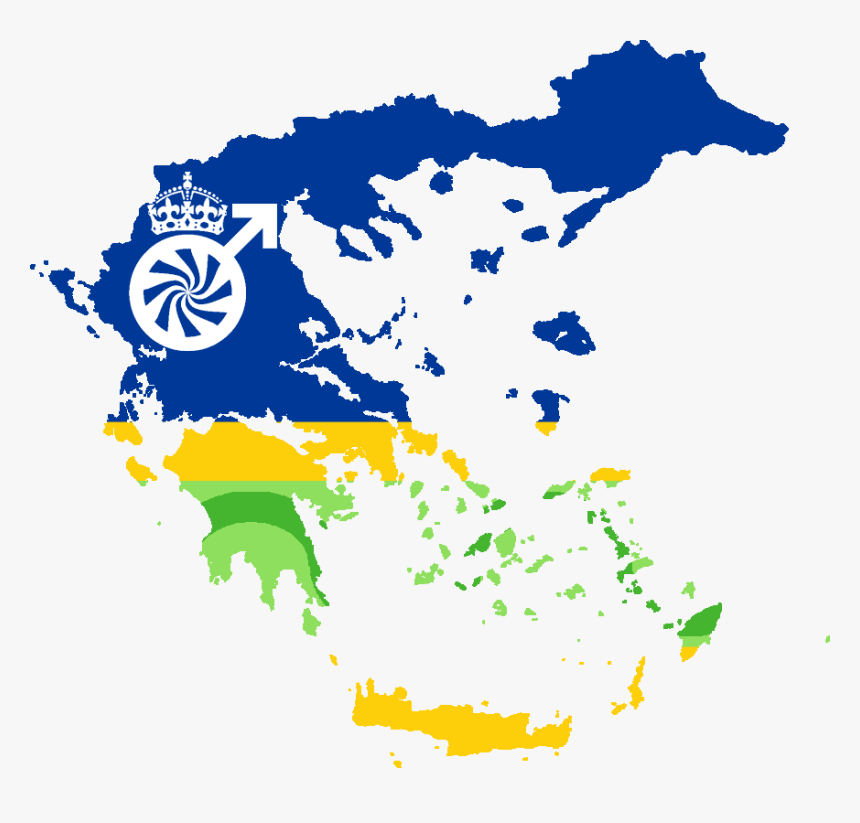 Flag Map Of Greek Mse - Greece Map Grey, HD Png Download
