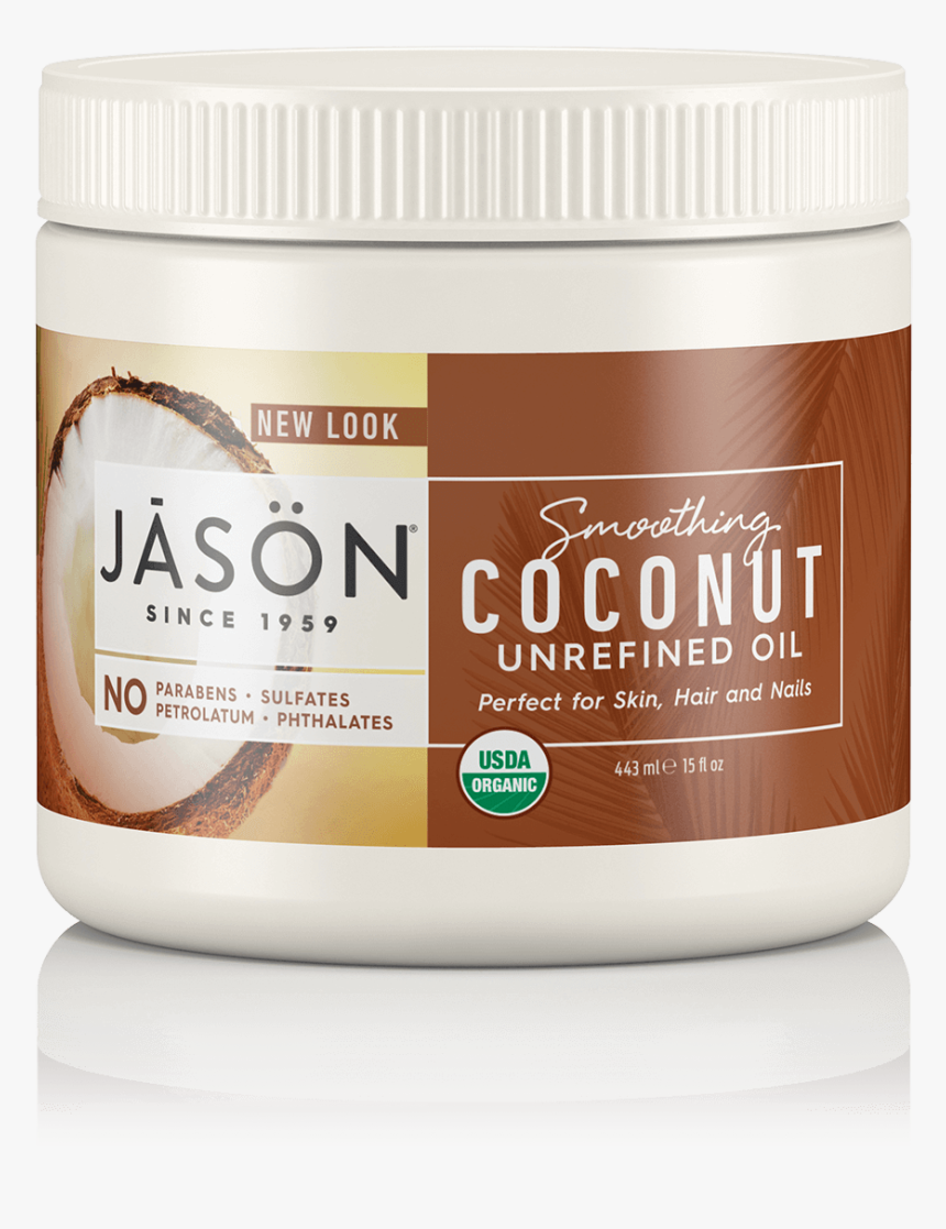 Coconut Oil Png - Jason Smoothing Coconut Unrefined Oil, Transparent Png