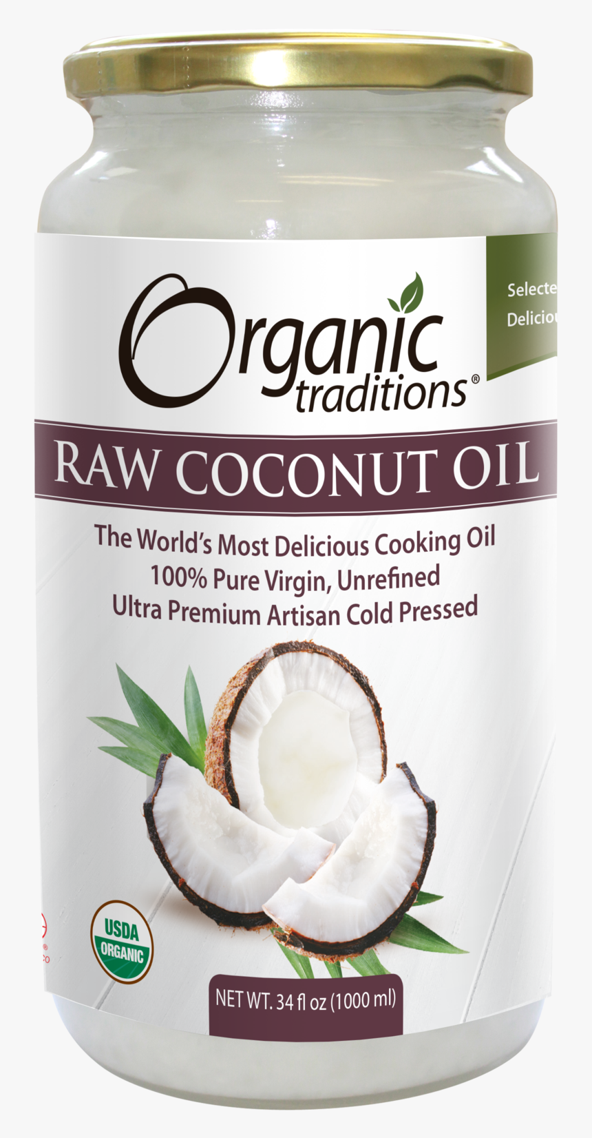 Organic Raw Coconut Oil, HD Png Download