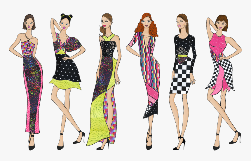 I Selected Runway Images And Fabrics That Coordinated - Fashion Illustration, HD Png Download