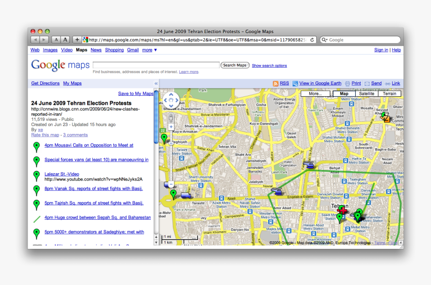 Iranian Protests July 24, - Google Map Iran, HD Png Download