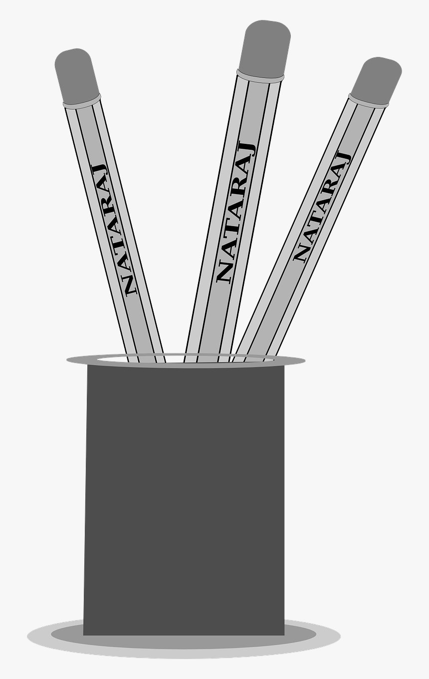 Pencils Stand Black And White, HD Png Download