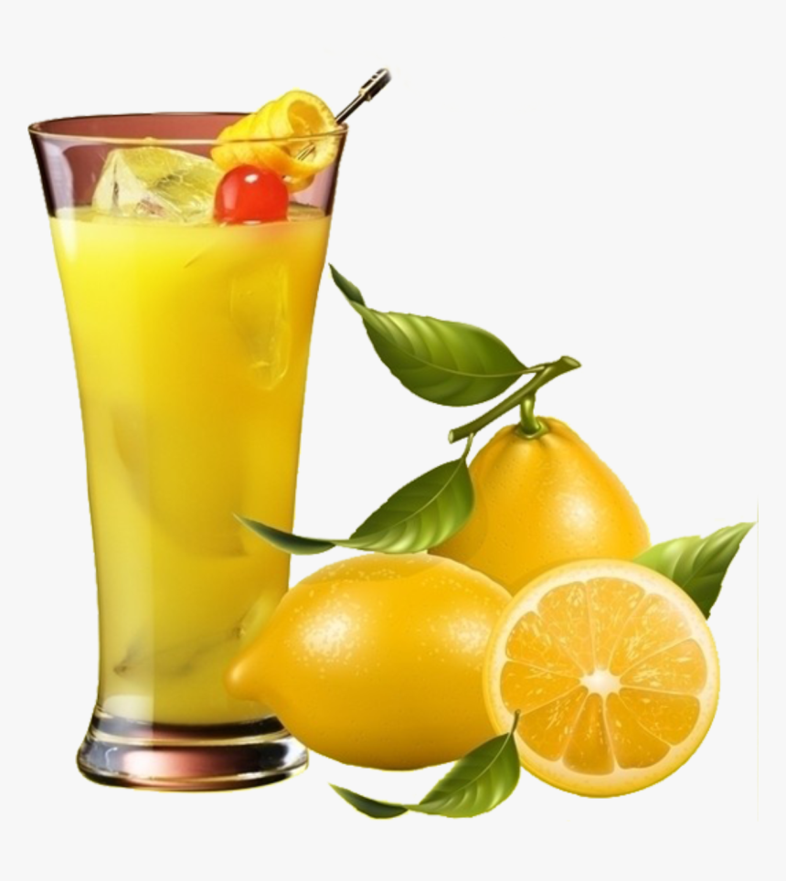 Juice Lemon Fruit Clip Art Iced Transprent - Free Clipart Zitrone, HD Png Download