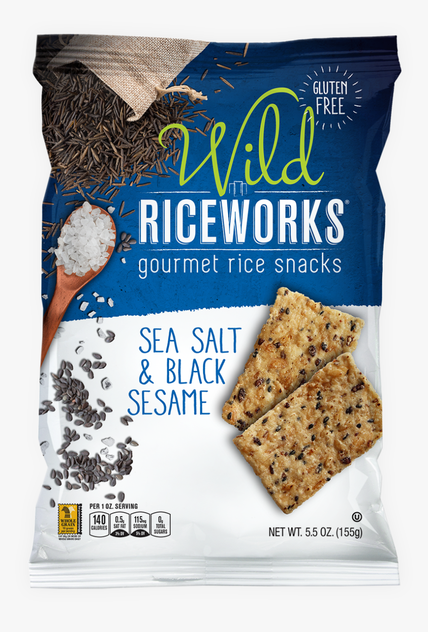 5oz Wild Riceworks Sea Salt & Black Sesame - Riceworks Sea Salt And Black Sesame, HD Png Download