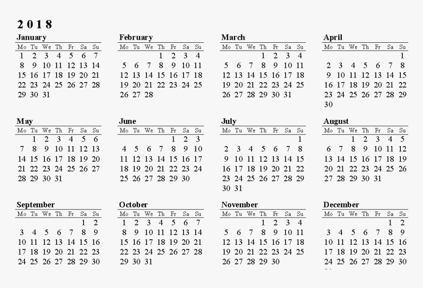 2018 Calendar Png Photo Image - 2019 Calendar Hong Kong, Transparent Png
