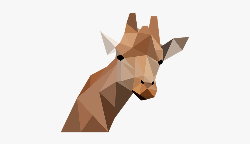 Giraffe, Low Poly, Animals, Close Up, Background - Poly Animals Transparent Background, HD Png Download