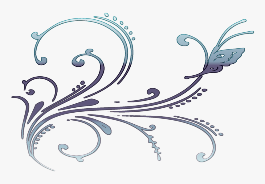 Scroll Sticker Design 3 Filigree Creative Elegant Floral - Green Flourish Clipart, HD Png Download