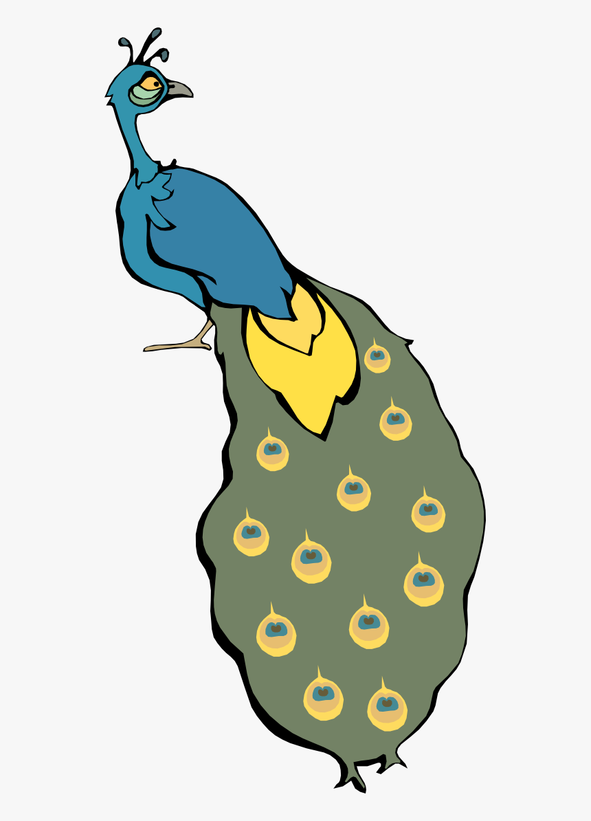 Original Png Clip Art File Staring Peacock Svg Images - Cartoon Peacock Transparent, Png Download