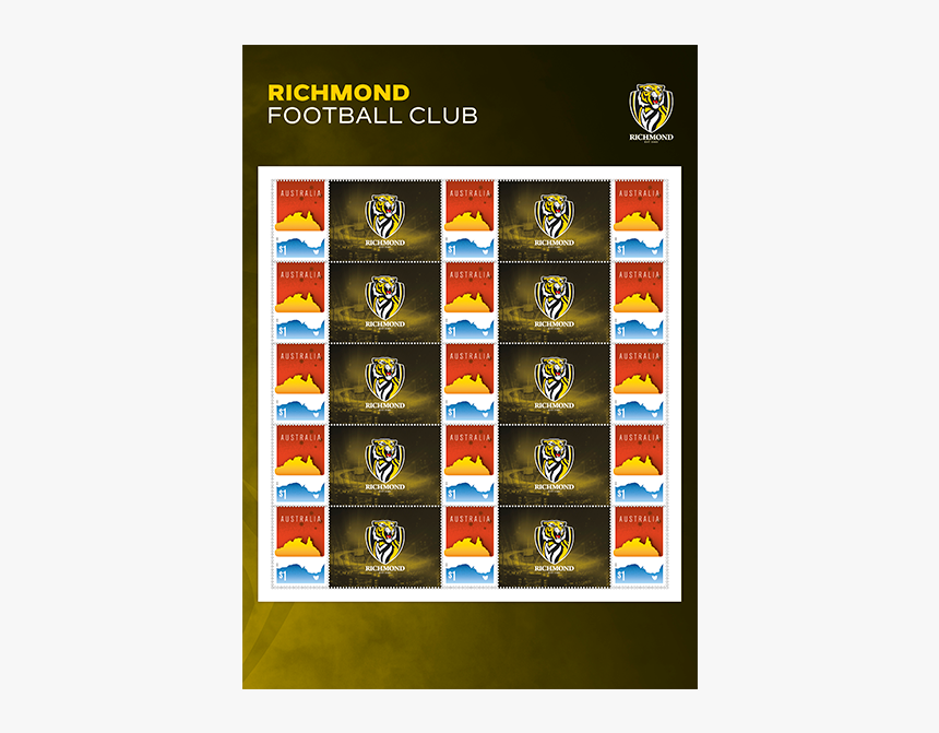 Afl 2019 Richmond Football Club Stamp Pack Product - Collingwood Football Club Afl, HD Png Download