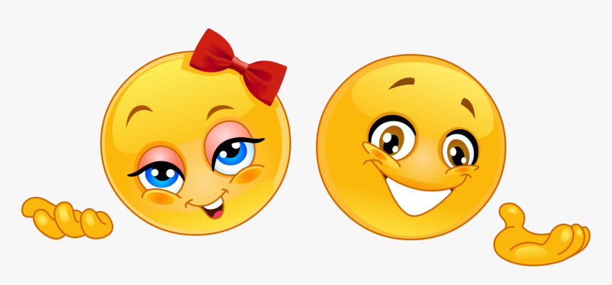 Girl And Boy Emoji 2 Decal - Presenter Smiley, HD Png Download