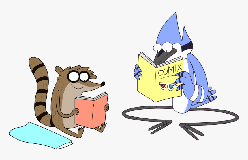 Mordecai Y Rigby Leyendo , Png Download - Mordecai Reading, Transparent Png