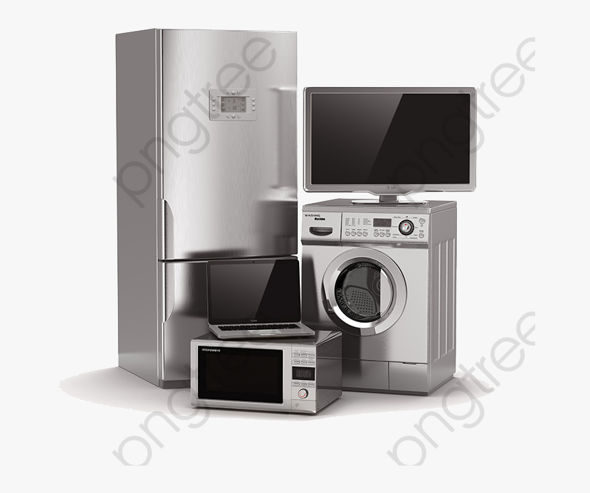 Various Appliances Refrigerator Png - Fridge And Washing Machine, Transparent Png