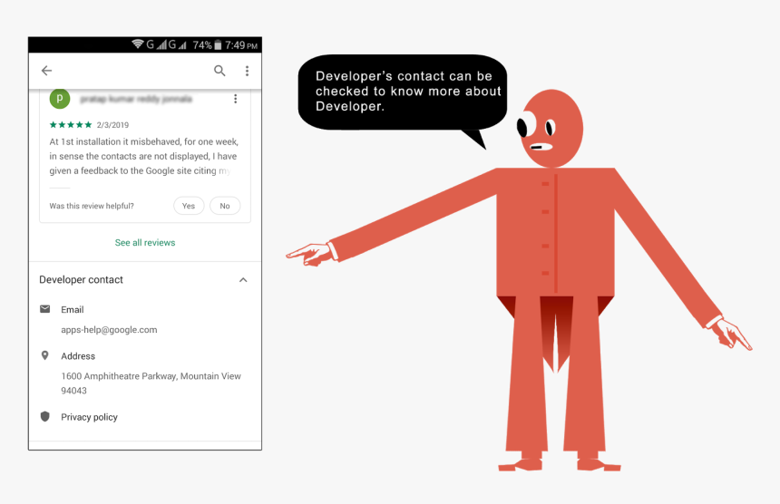 Guide Showing Where To Developers Contact Find In Android - Illustration, HD Png Download