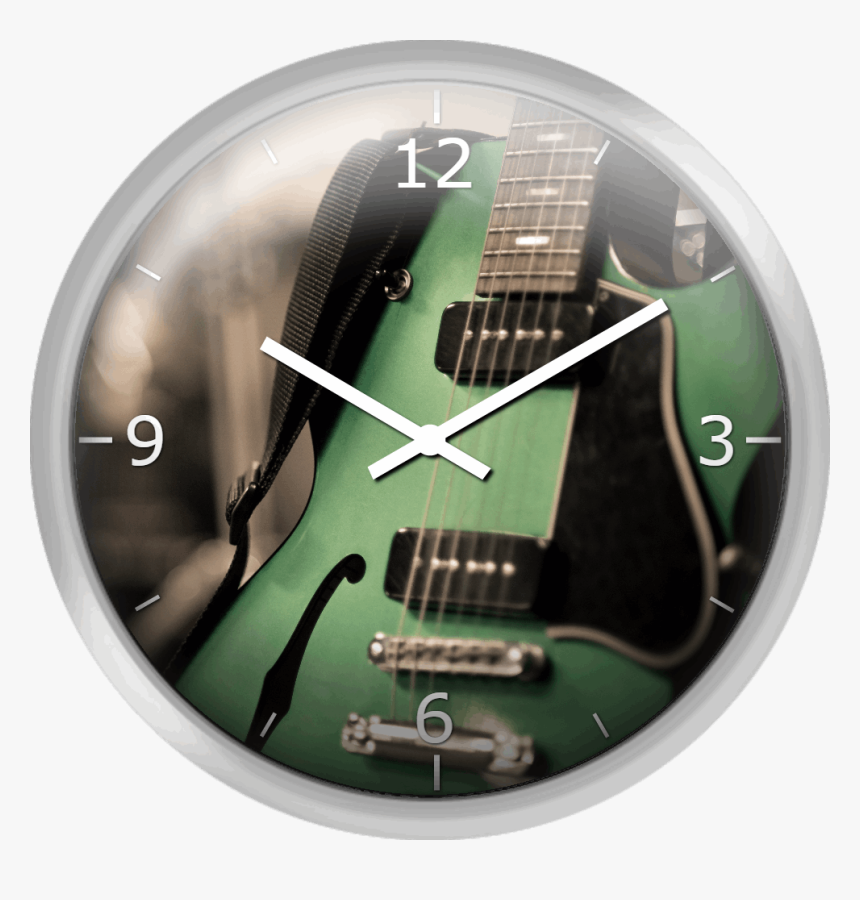 Green Electric Guitar With Blurry Background - Guitar, HD Png Download