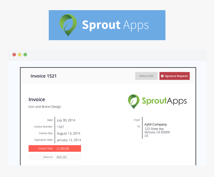 Sprout Invoices Add-on For Wp E Signature , Png Download - Sprout, Transparent Png
