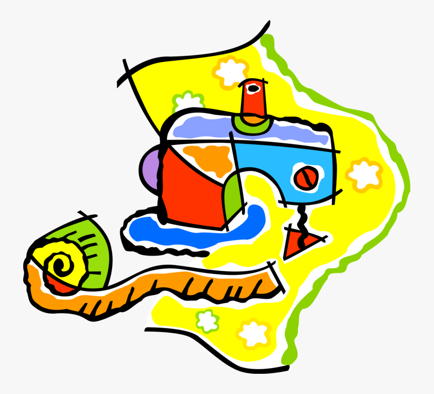 Vector Illustration Of Home Sewing Machine For Stitching, HD Png Download