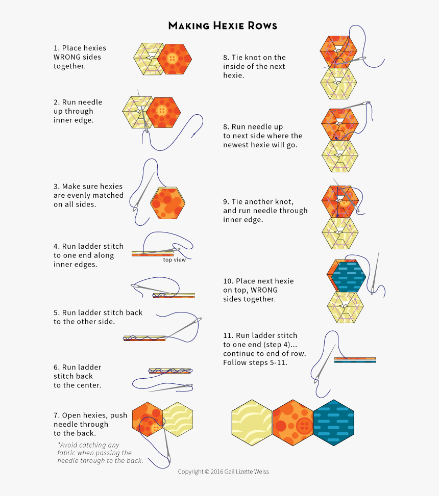 Making Epp Hexie Rows - Amber, HD Png Download