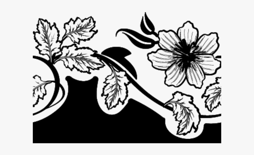 Clipart Vector Illustration Psd - Free Black And White Flower Vector Png, Transparent Png