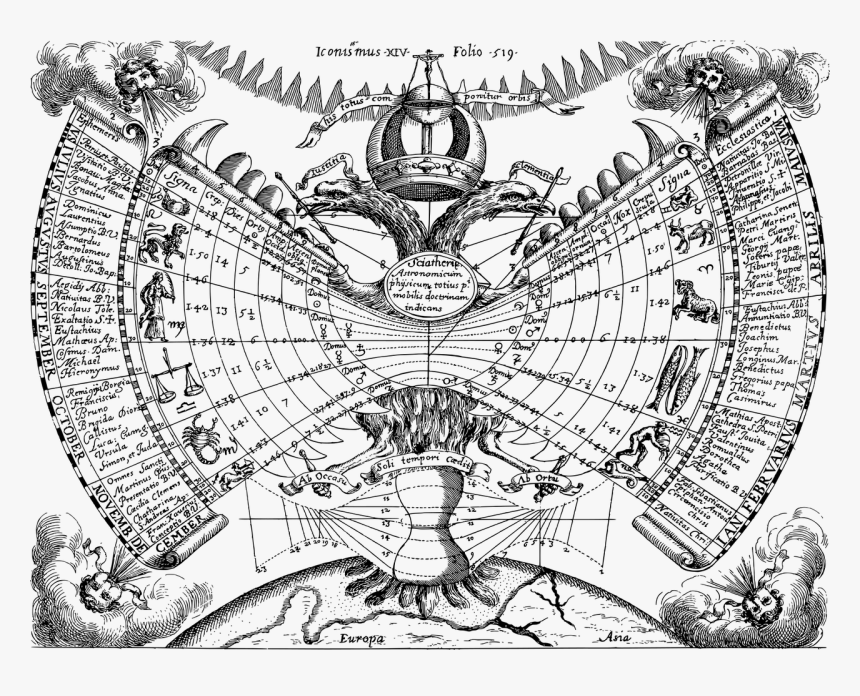 Zodiac, Astrology, Line Art, Horoscope, Astronomy - Vintage Astrology Illustration Png, Transparent Png