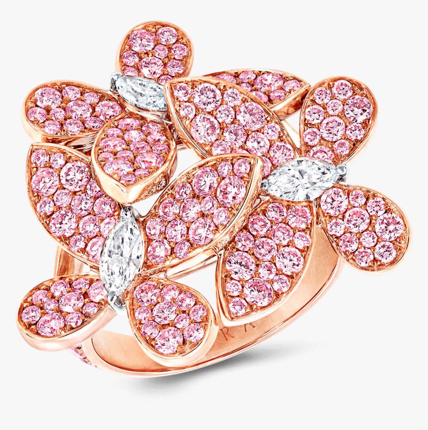 Butterfly Diamond Ring Pink, HD Png Download