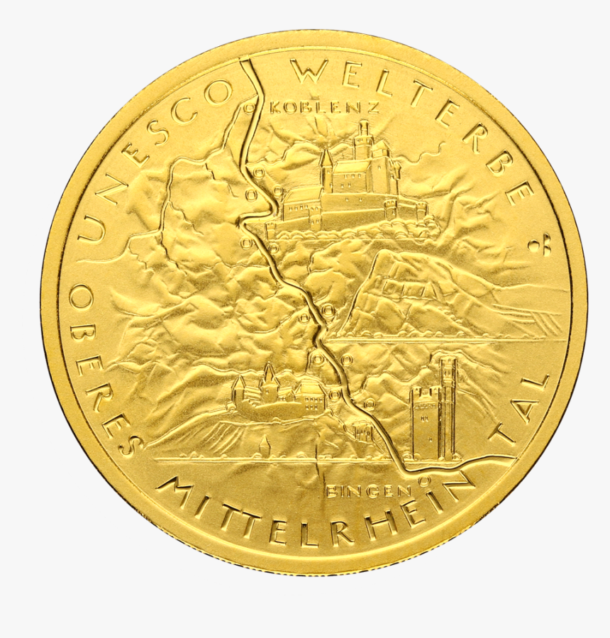 Gold Coin Png -100 Euro Upper Rhein Valley 1/2oz Gold - Coin, Transparent Png