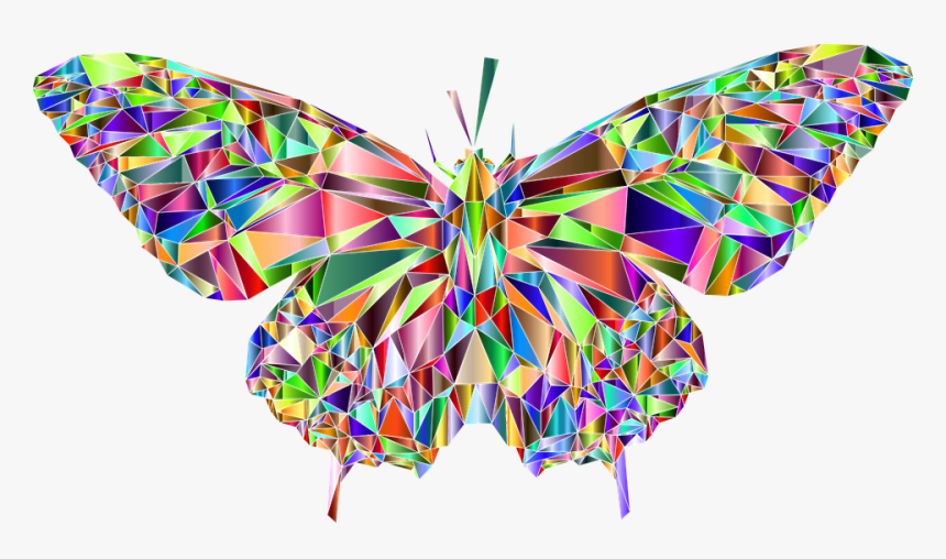 Butterfly Cartoon Pictures 24, Buy Clip Art - Poly Art Butterfly, HD Png Download