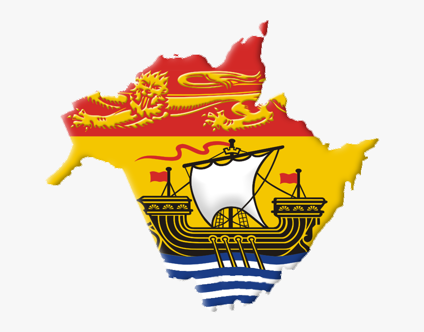 Nb Flag-contour - New Brunswick Flag Map, HD Png Download