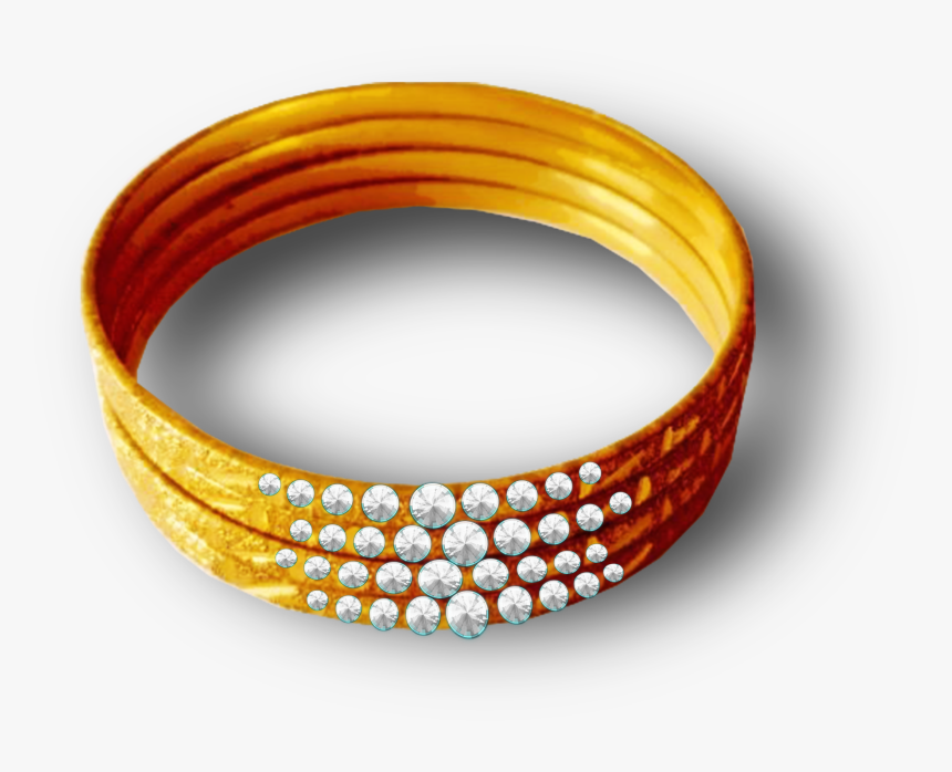 Diamond Gold Bangles - Bangle, HD Png Download