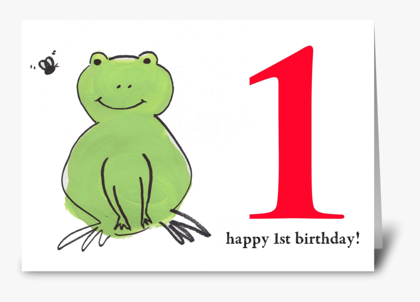 Frog Happy First Birthday Greeting Card - True Frog, HD Png Download