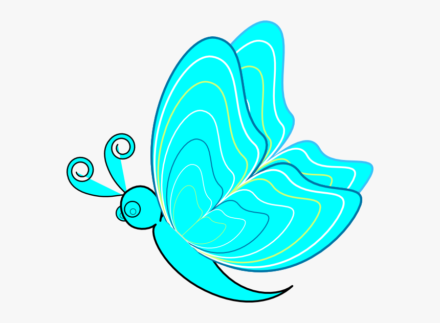 Blue Butterfly Cartoon Png, Transparent Png