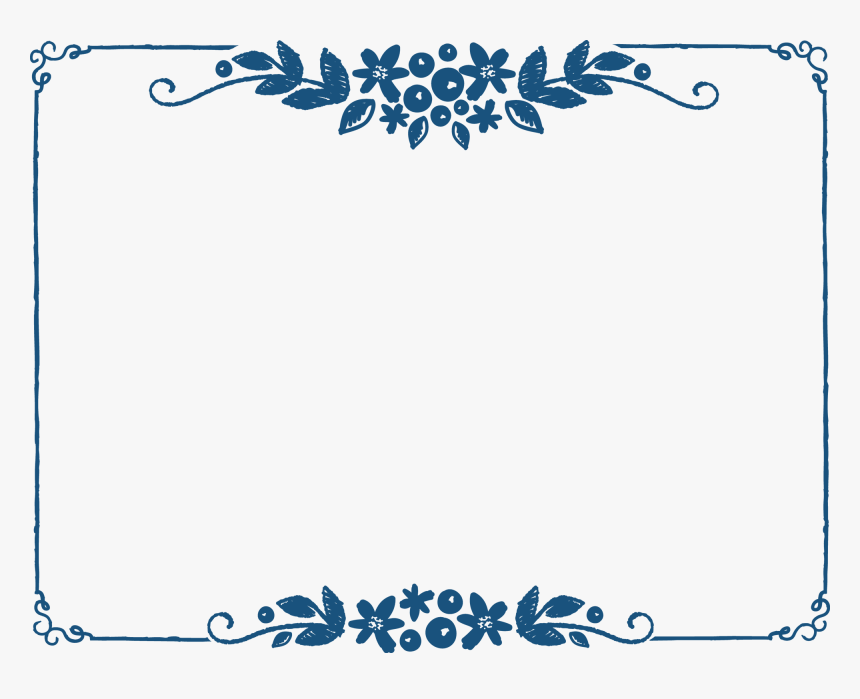 Blue Leaf Frame, HD Png Download
