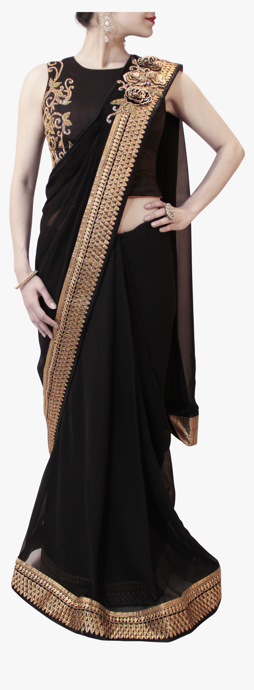 Png Library Download Pre Stitched Saree Sahil Exclusive - Pre Stitched Saree Pallu, Transparent Png