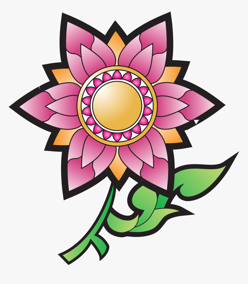 Drawing Flower Black And White Clip Art - Clipart Black And White Flowers, HD Png Download