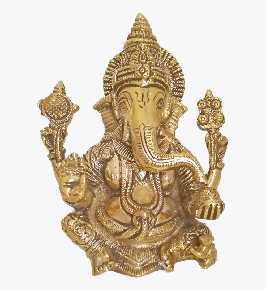 Holy God Valampuri Vinayagar Sitting Brass Statue, - Statue, HD Png Download