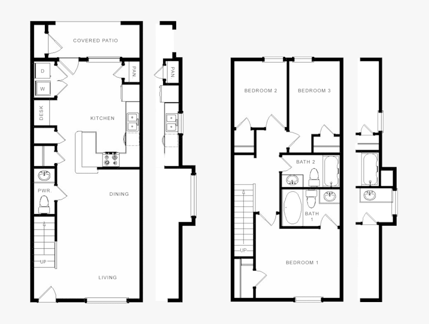 Oak Tree Townhomes Floor Plan, HD Png Download