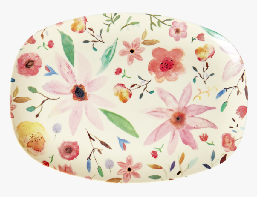 Selmas Flower Print Rectangular Melamine Plate By Rice - Ringband Met Bloemen, HD Png Download