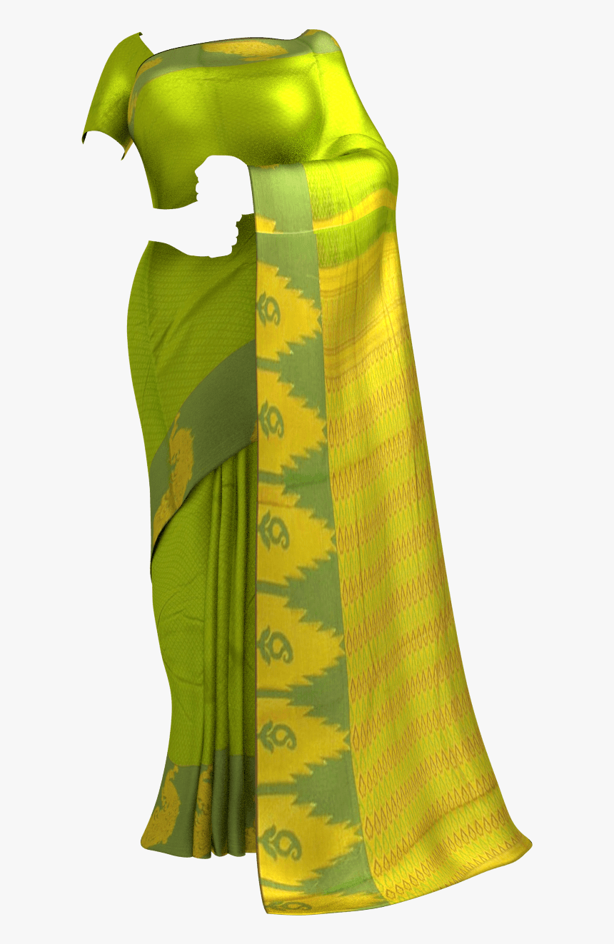 Shop Green Semi Silk Kanchipuram Saree With Small Checks - Paithani Saree Parrot Green, HD Png Download