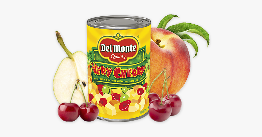 Very Cherry Mixed Fruit - Del Monte Diced Peaches No Sugar Added Nutrition, HD Png Download