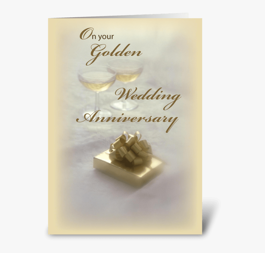 Golden Wedding Anniversary Greeting Card - Wedding, HD Png Download