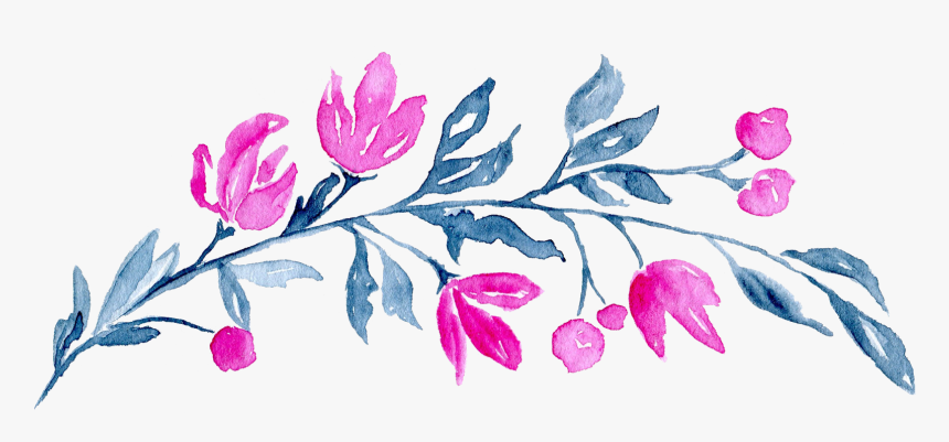 Pink Blue Flowers Clip Art, HD Png Download