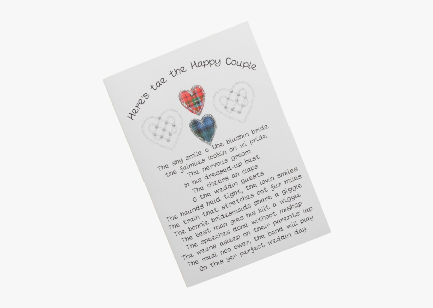 Scottish Wedding Card Tartan And Celtic Hearts Scots - Graphic Design, HD Png Download