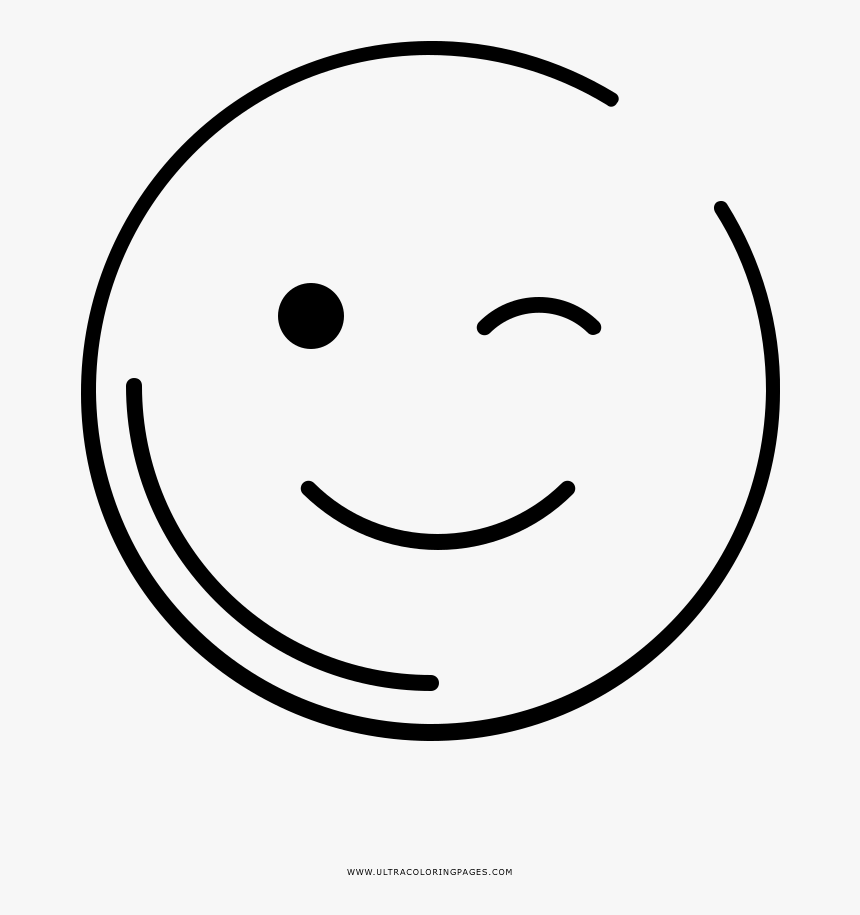 Wink Coloring Page - Smiley, HD Png Download