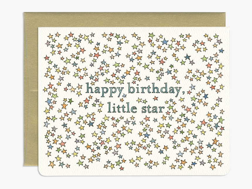 Star Strewn Birthday Greeting Card - Birthday Star Card, HD Png Download