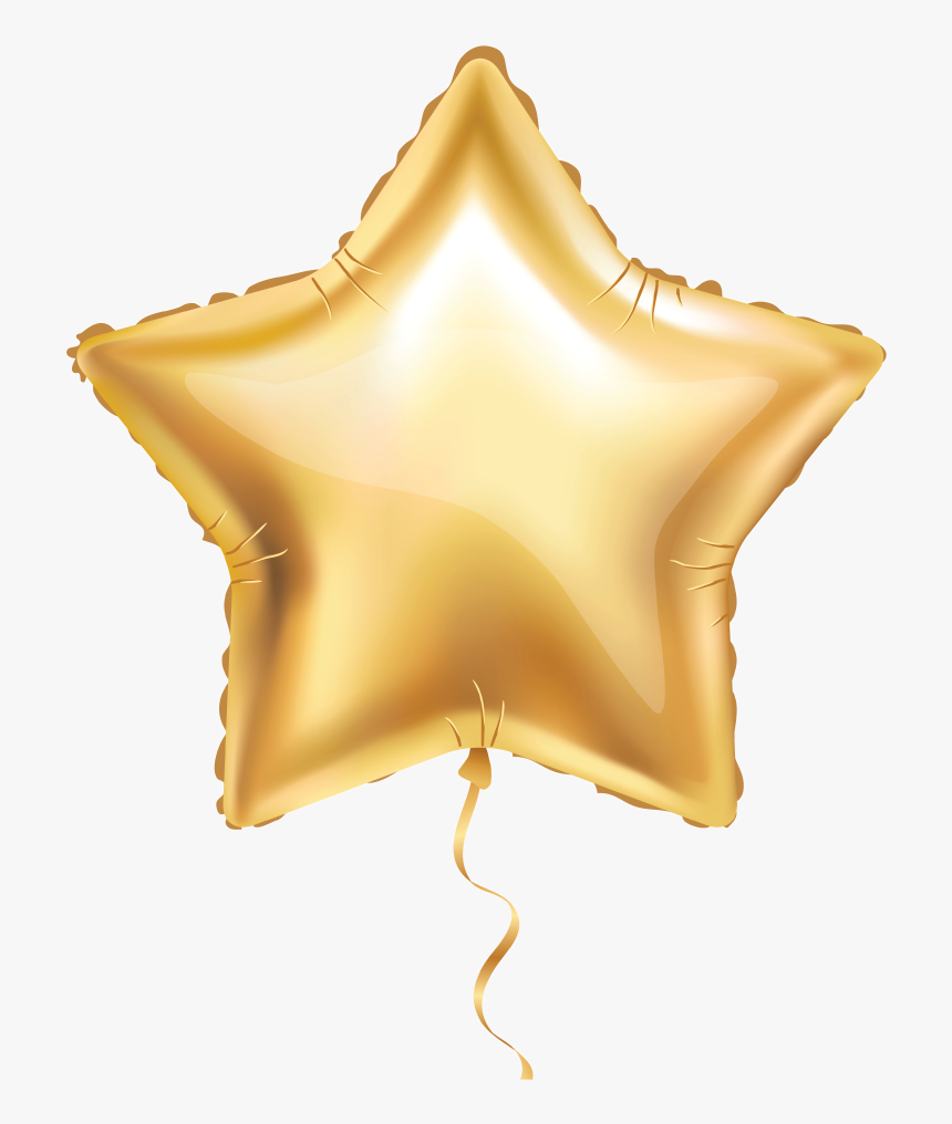 Image Of Golden Star Balloon - Free Golden Star Vector Balloon, HD Png