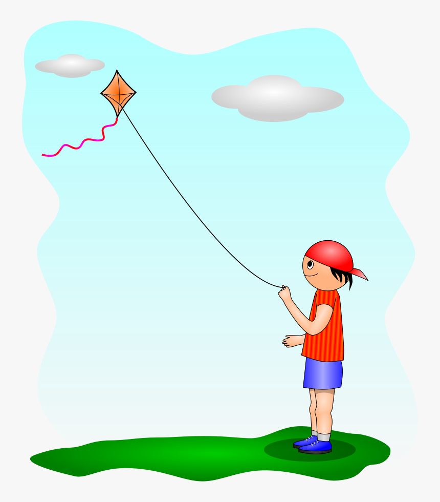 Kite Boy Png Clip Arts - Illustration, Transparent Png